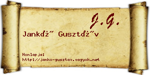 Jankó Gusztáv névjegykártya